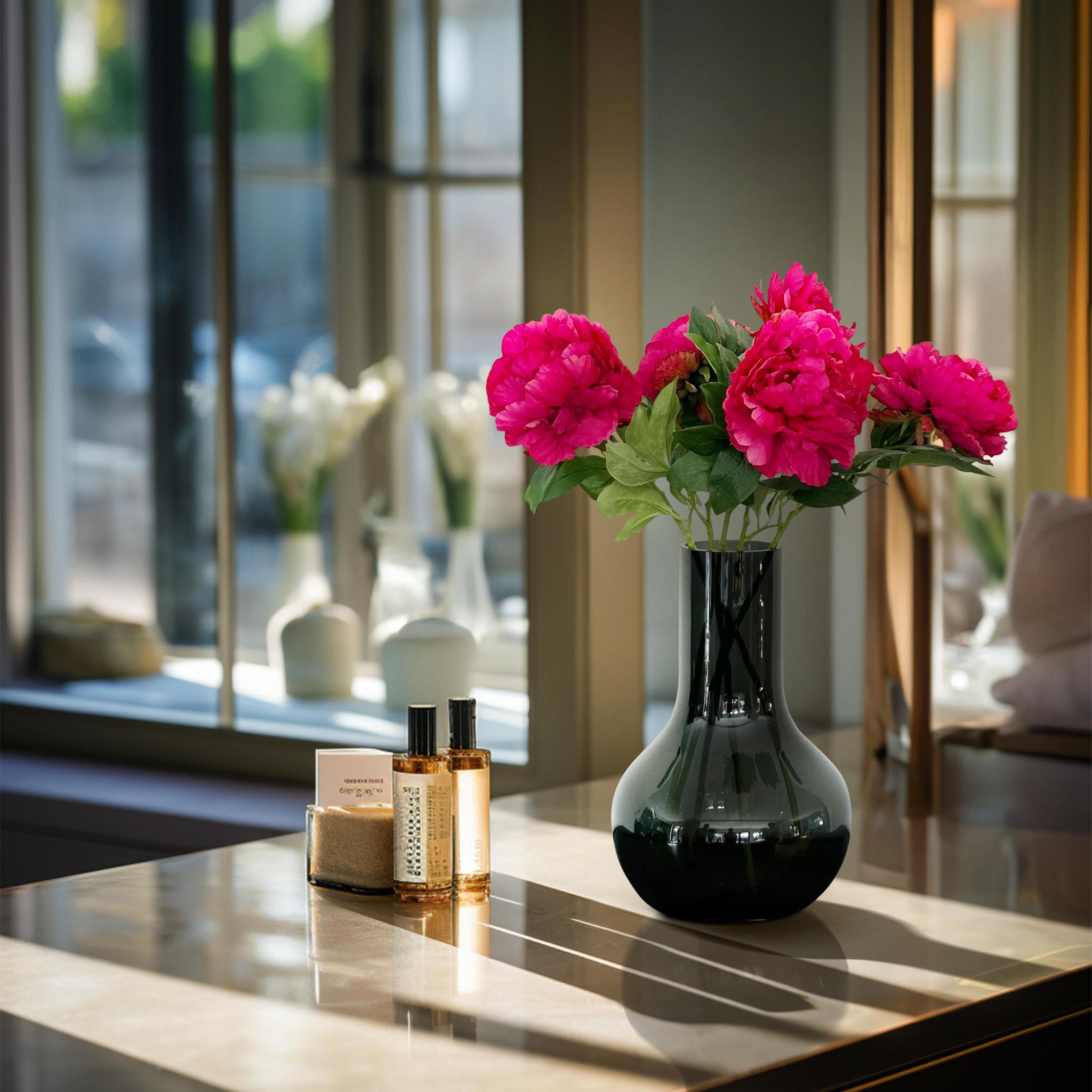 Kunstbloemen Solo - x 5 - 65cm - Peonies - Dark Pink