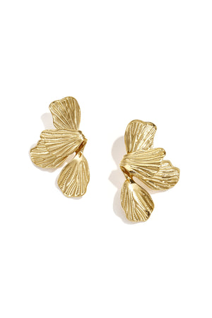 Elegant Stainless Steel Flower Drop Earrings