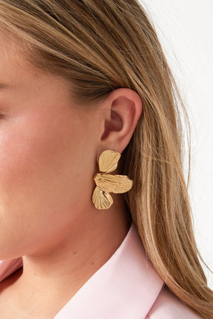 Elegant Stainless Steel Flower Drop Earrings