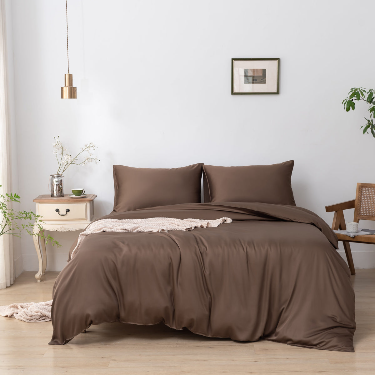Beddengoedset 1-Persoons Xl - Coffee Brown