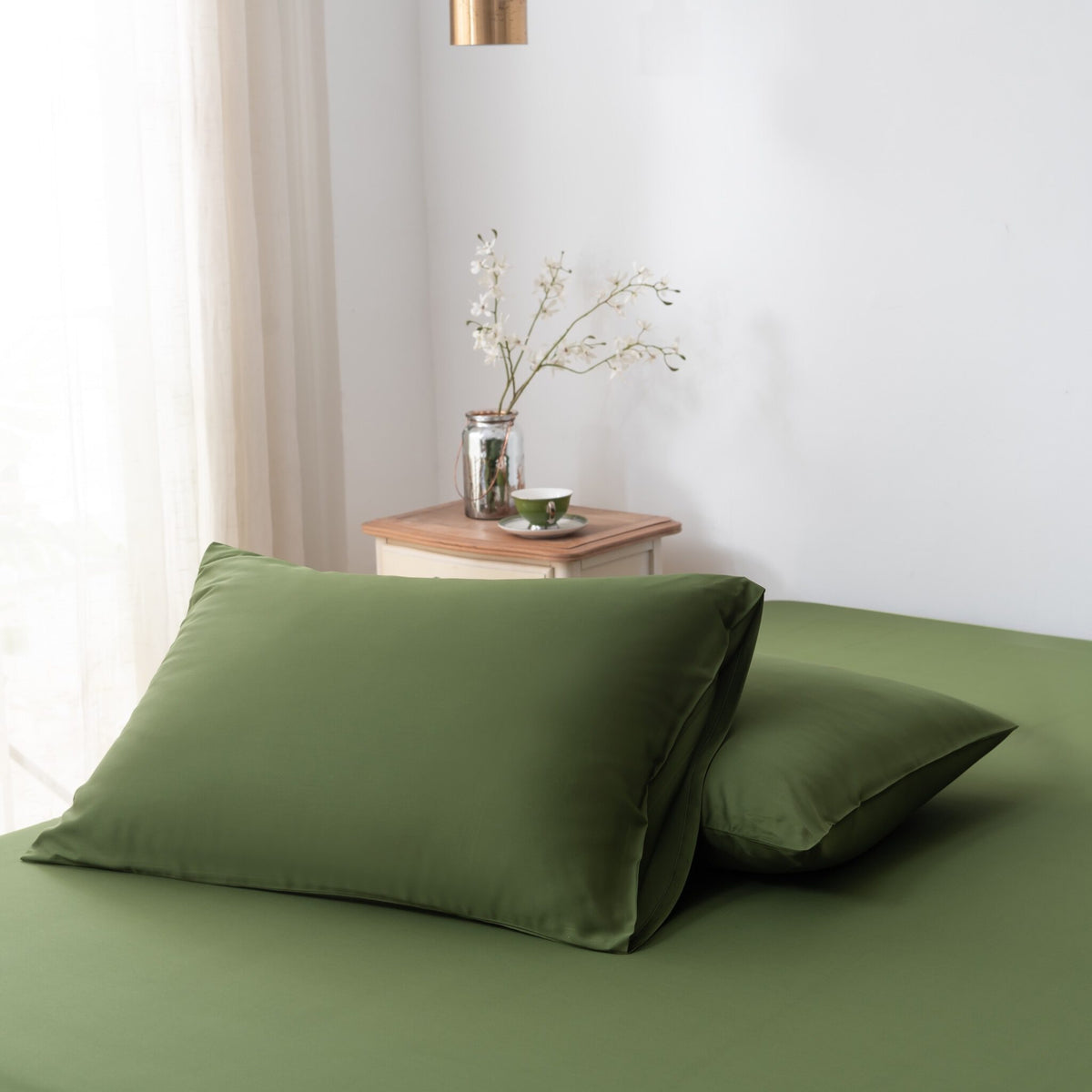 Beddengoedset 1-Persoons Xl - Deep Moss