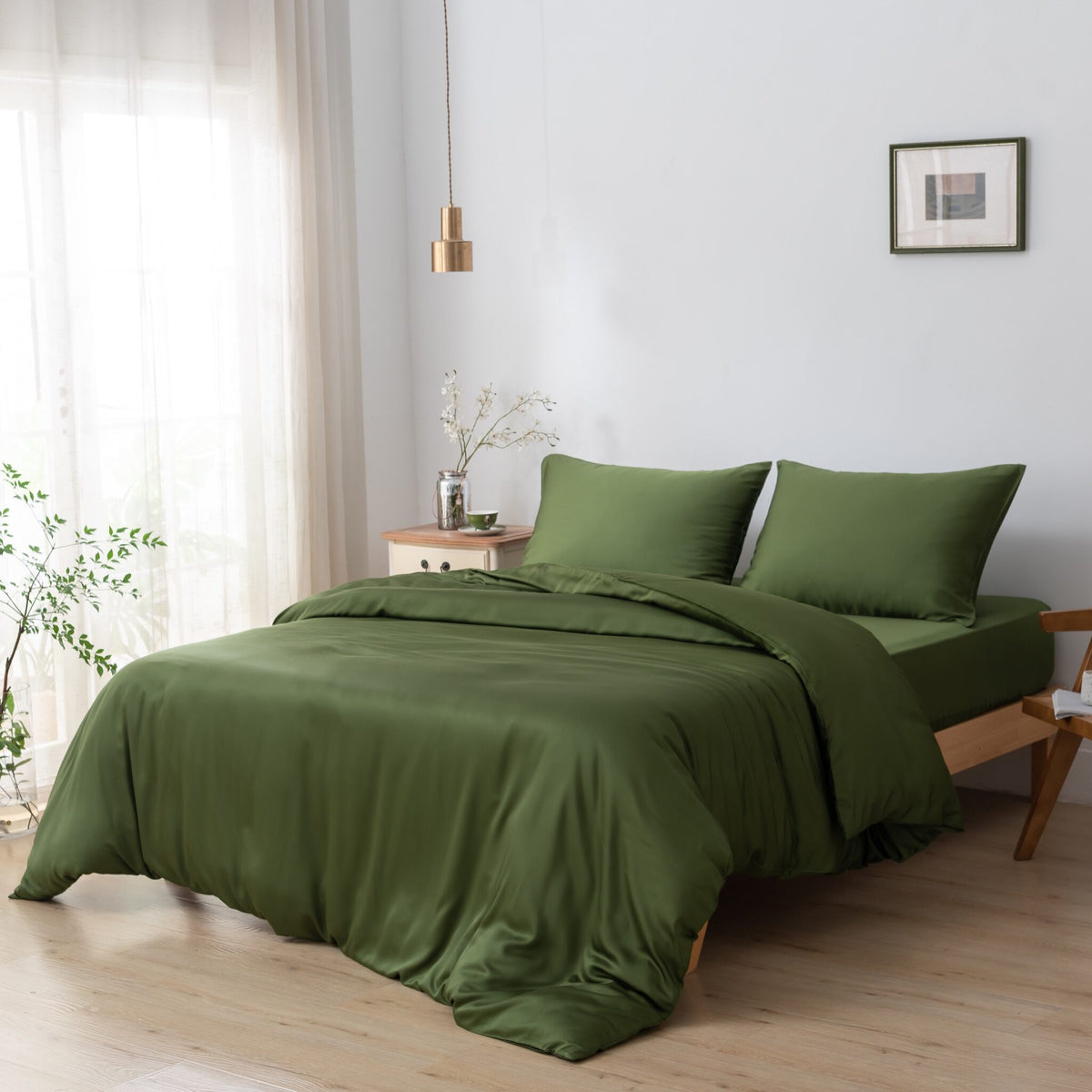 Beddengoedset 1-Persoons Xl - Deep Moss