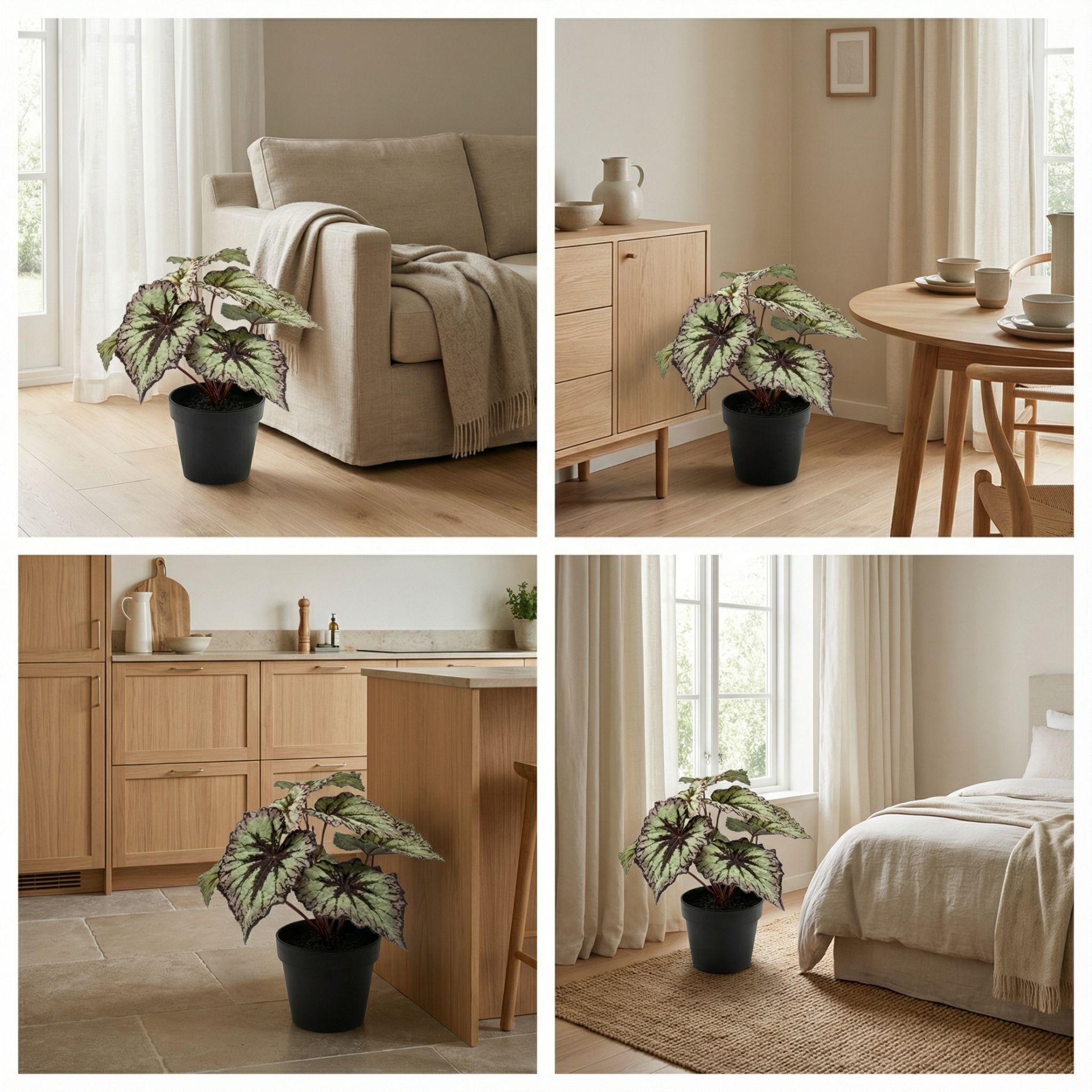 Begonia 26 cm - Kunstplant in pot – UV - Artificial plant