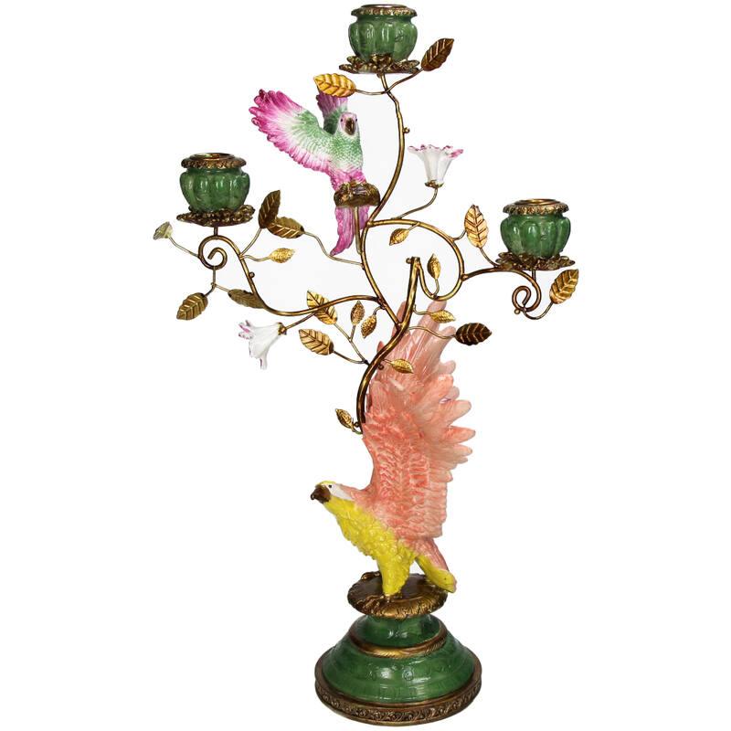 Kaarsenhouder Adelaar  27,5x19,5x46cm - Kleurrijk  - 3 kaarsen - Polyresin & Metaal