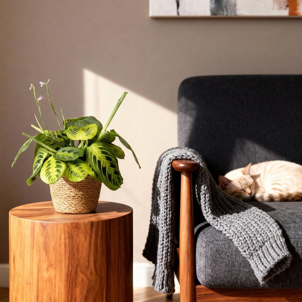 Green boutiQ - Kamerplant - Maranta Fascinator Lemon Lime - Gebedsplant - Huisdiervriendelijke Plant - Groen - 2 Planten - met Mand - Pot 12cm - Hoogte 25cm