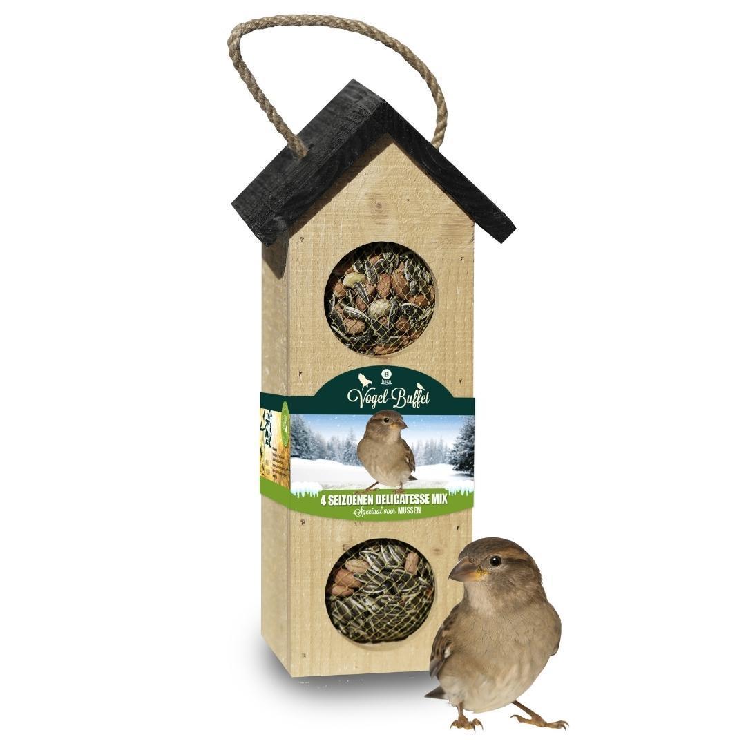 Bird Buffet | Chalet feeder birdhouse | 500 grams - Sparrows